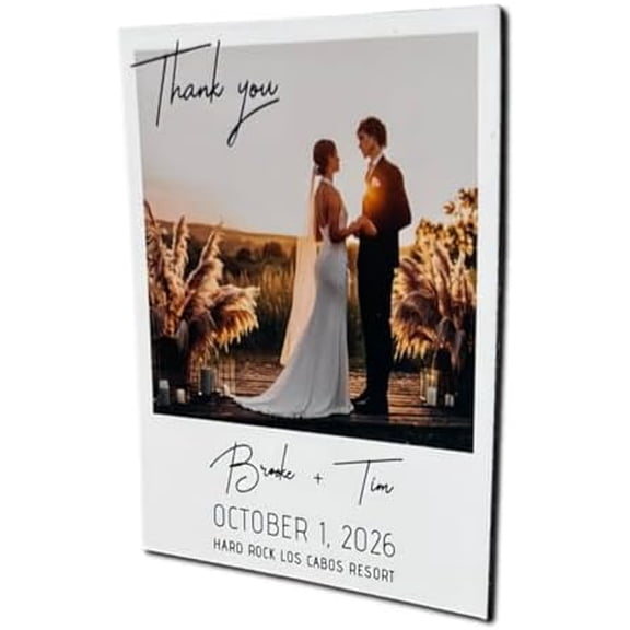 Photo Magnet Wedding Thank you Cards with Envelopes, Personalized Thank you Cards for Wedding - Magnetic Cards$$Office