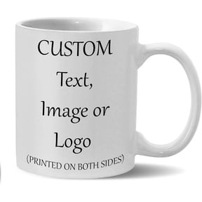 Photo Mug with Custom Image and Text, Personalized Design Options, Ceramic (Pink, 11 Ounces)