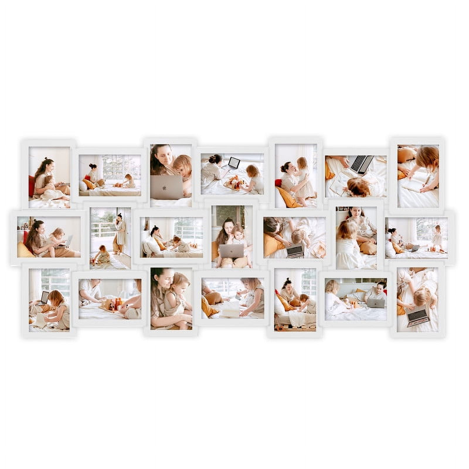 Photo Multi Frame Wall Picture Frame Collage Family 21 Photo Sockets