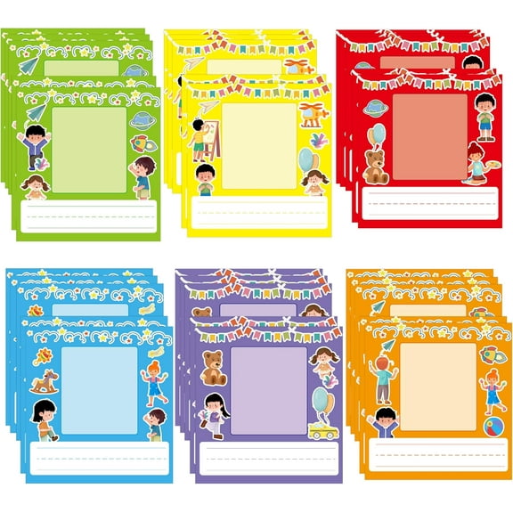 Photo Nameplates Name Tags Labels Stickers 30 Pcs Self-Adhesive Bulletin Board Labels Colorful Classroom Decoration for Desk Office 4.5 x 4.8 Inch