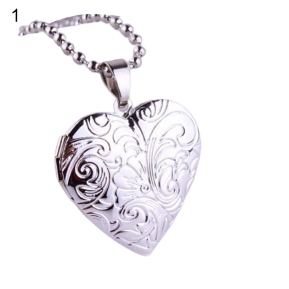 Photo Necklace Smooth Romantic Love Memorial Locket Necklace for Anniversary