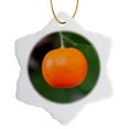 thumbnail image 1 of 3drose, Photo of an Orange Tangerine or Mandarin Fruit on a Tree, 3 inch Snowflake Porcelain Ornament, 1 of 7