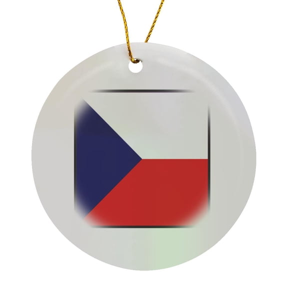 3drose, Photo of Czech Republic Flag Button, Circle Porcelain Ornament