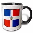 thumbnail image 1 of 3drose, Photo of Dominican Republic Flag Button, 11oz Two-tone Black Mug, 1 of 6