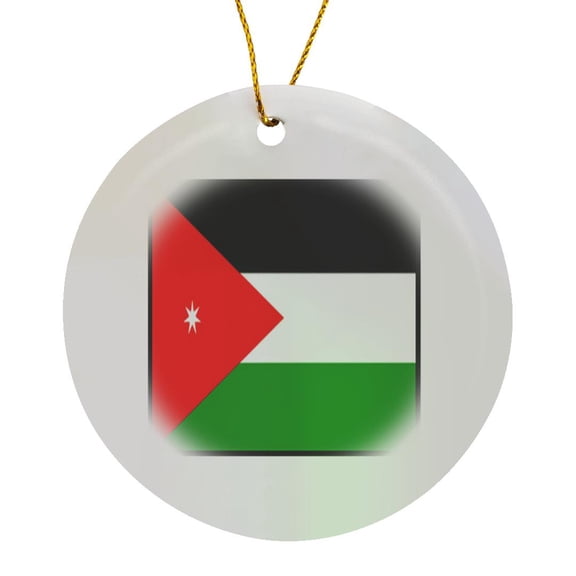 Photo Of Jordan Flag Button, Circle Porcelain Ornament
