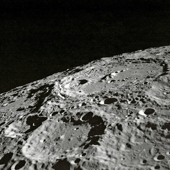Wall Art Impressions Photo Of Moon Surface 24 in x 24 in Poster