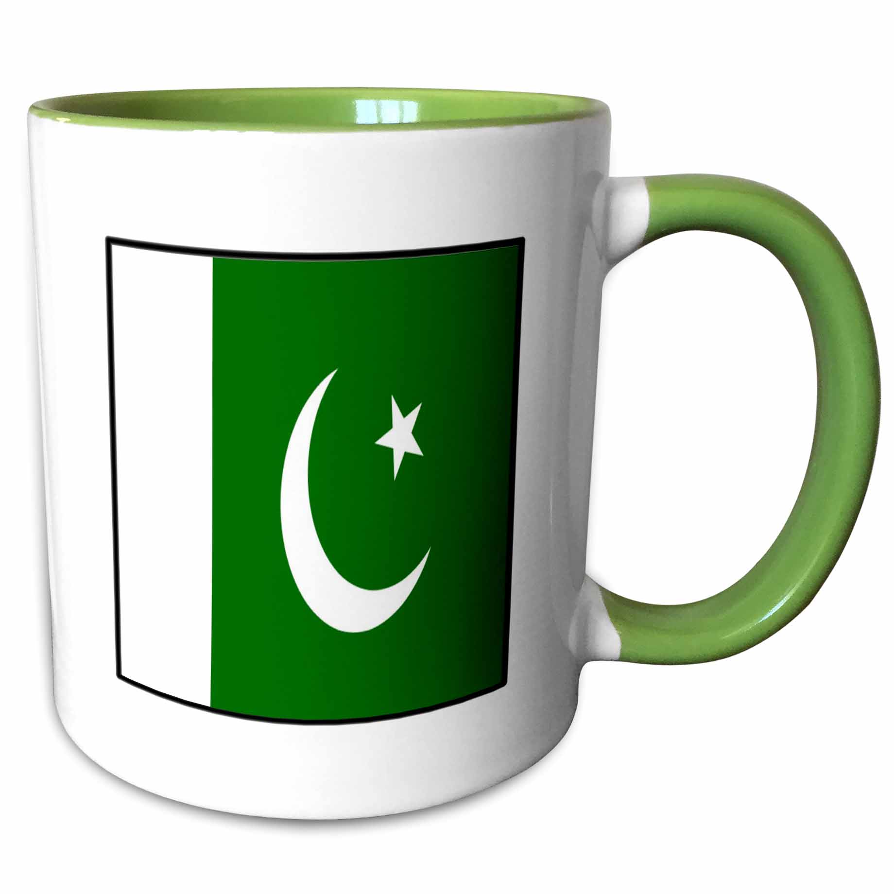 3drose Button 3drose, Photo of Pakistan Flag Button, 15oz Two-tone Green Mug ...
