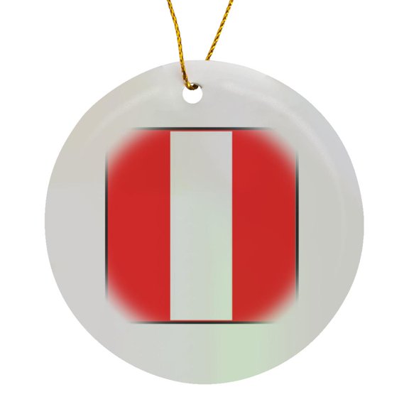 3drose, Photo of Peru Flag Button, Circle Porcelain Ornament