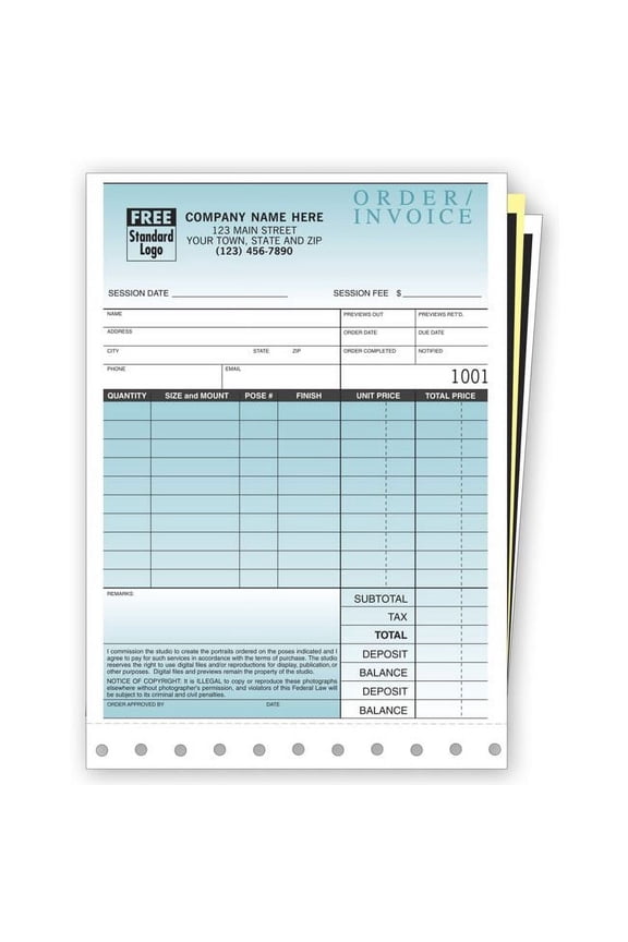 Photo Order Form with Envelope - Small -Sales Orders