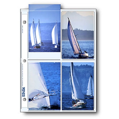 Print File Photo Pages Holds Eight 3 1/2x5 1/4" Prints, Pack of 25