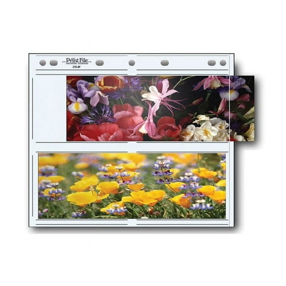 Photo Pages Holds Four 3.5x10" Panorama Prints, Pack of 25