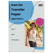 PPD 20 Sheets 11x17" - Inkjet Iron-on Heat Transfer Paper for White & Light Fabric and T-Shirts - Premium - PPD-7-20