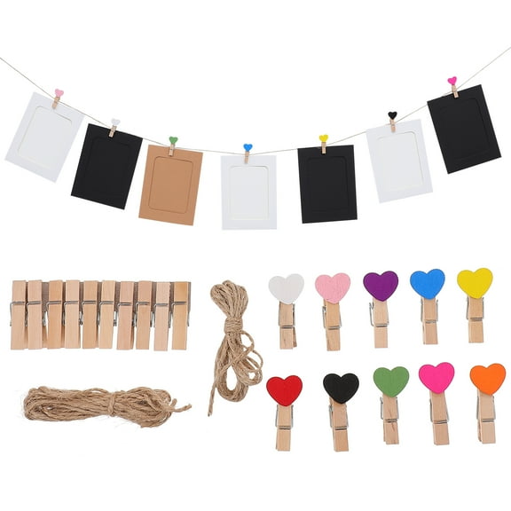 Photo Picture Frame Banner Bunting Diy Display Hanging Cardboard Frames String Collage Garland Wall Paper Clothespins