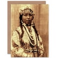 thumbnail image 1 of Photo Portrait Curtis Native American Wishham Bride Greetings Card Plus Envelope Blank inside, 1 of 3