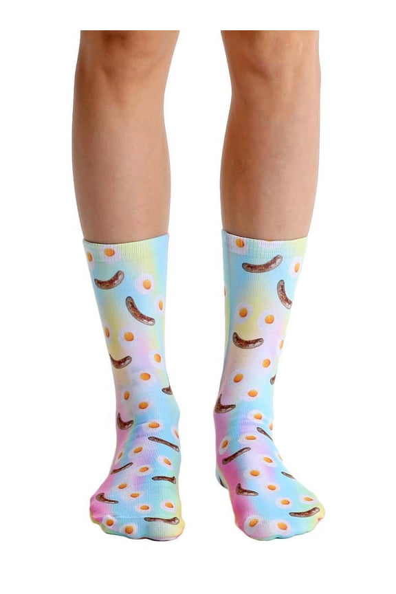 Photo Print Crew Socks: Breakfast Smiley
