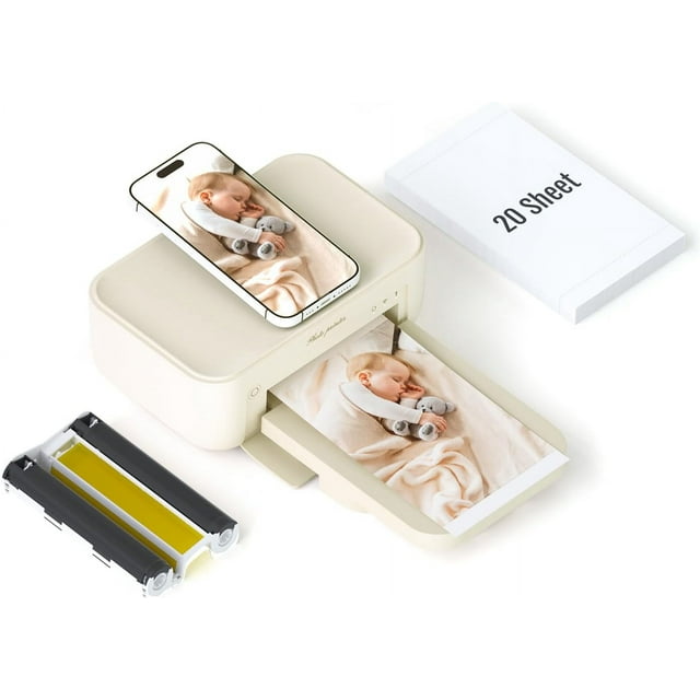 Photo Printer 4x6,+20 Sheets&1ribbon,Wi-Fi Wireless Instant Picture Printer for iPhone, Android, Smartphone, Thermal Dye-Sublimation Printer,AR Video Printing,Portable Photo Printers for Home Use