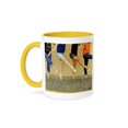 thumbnail image 1 of 3dRose, Photo Professional ballerinas dressed up with street clothing but wearing ballet shoes, 11oz Two-Tone Yellow Mug, 1 of 7