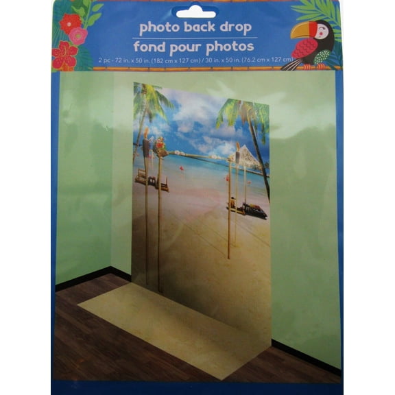 Photo Prop Background  50 inch x 72 inch  Tropical Island Tiki