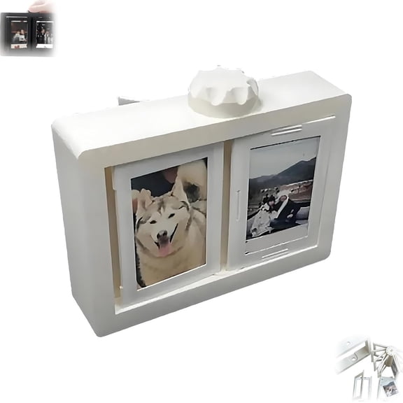 Photo Rotating Page-Turning Ornaments, 12-Slot Rotating Photo Album,Personalized Memories Flip Book Frame, Stand Vertically on Desktop or Tabletop
