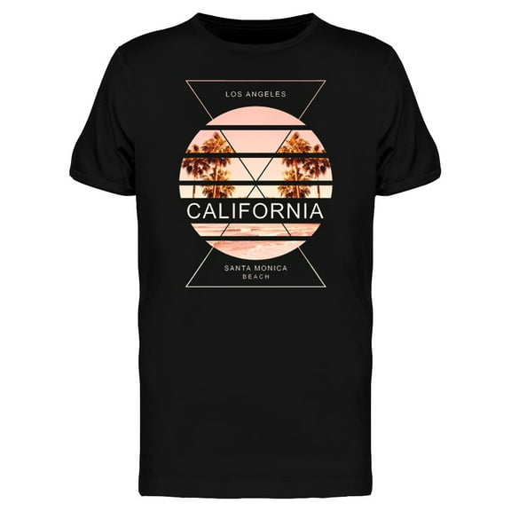 Photo Santa Monica Beach Palms T-Shirt Men -Image by Shutterstock, Male Large