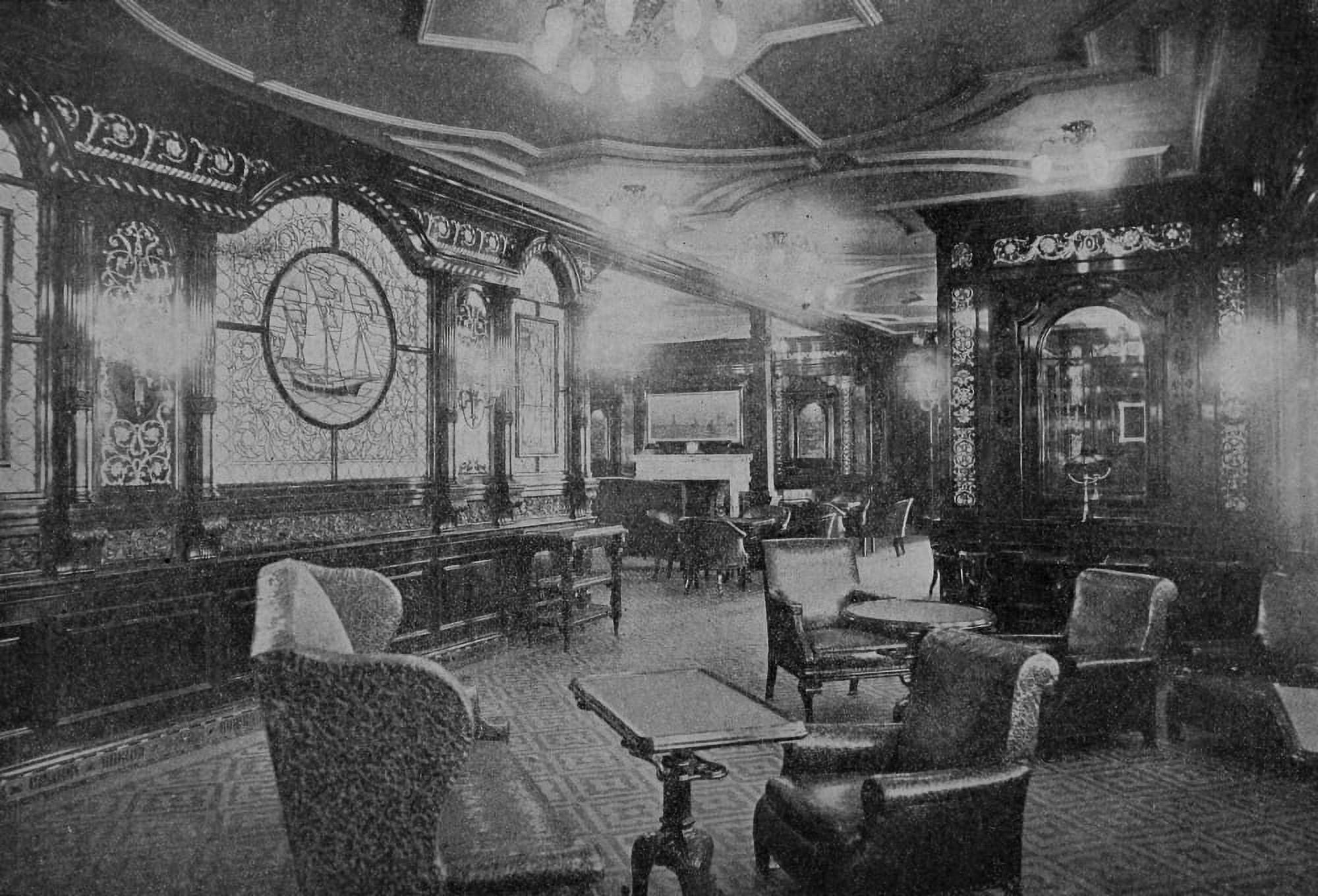 Photo Sinking of the Titanic 1912 Smoking room Canvas Art - (24 x 36)
