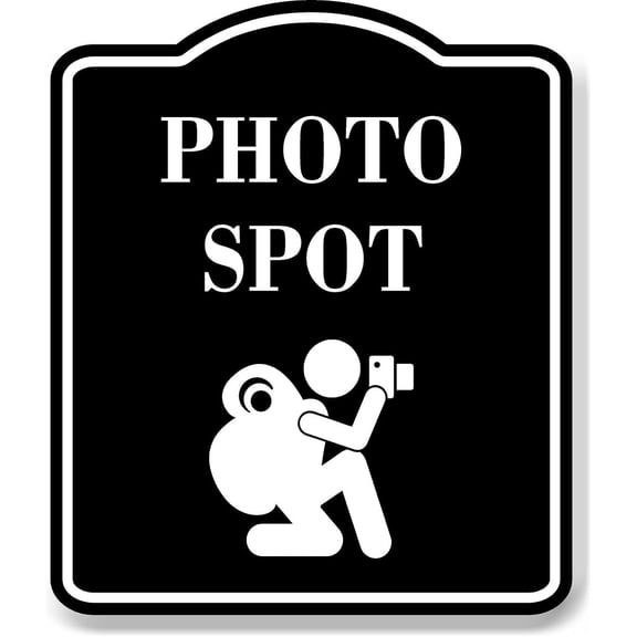 Photo Spot Picture Man Camera Scenic BLACK Aluminium Composite Sign 8.5''x10''