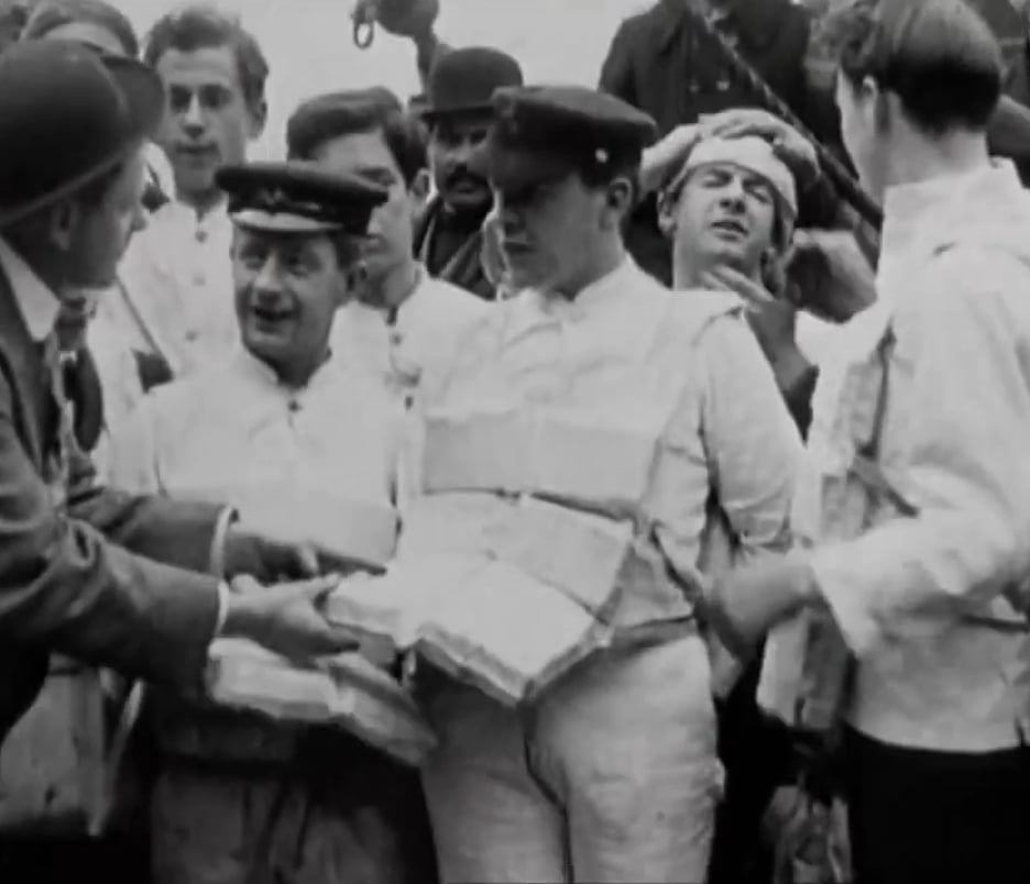 Photo Still from 1912 footage Heroic crew of the Titanic picked up at sea Canvas Art - (18 x 24)