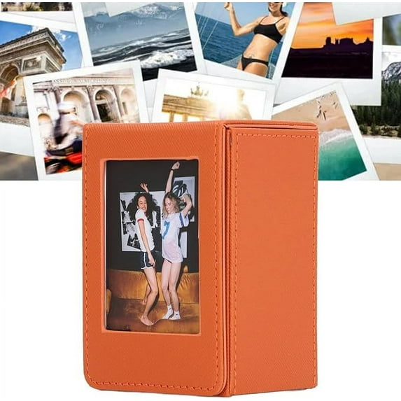 Photo Storage Box, Decorative Box, Functional Storage Case for 2x3 Films/Photos/Cards, Polaroid Photo Storage Box Photo Holder Compatible with Fujifilm Instax Mini Film, Brown