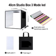 Photo Studio Box 25 30 40cm Photo Light Box Foldable Photography Ring LED Panel Box Shooting Tent Box Kit ,Easy to Use