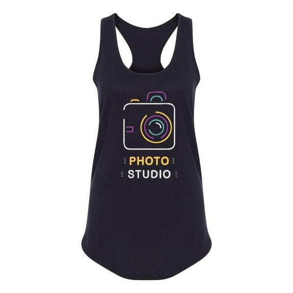 Photo Studio Camera Neon Design Tank Women -Image by Shutterstock, Female x-Large
