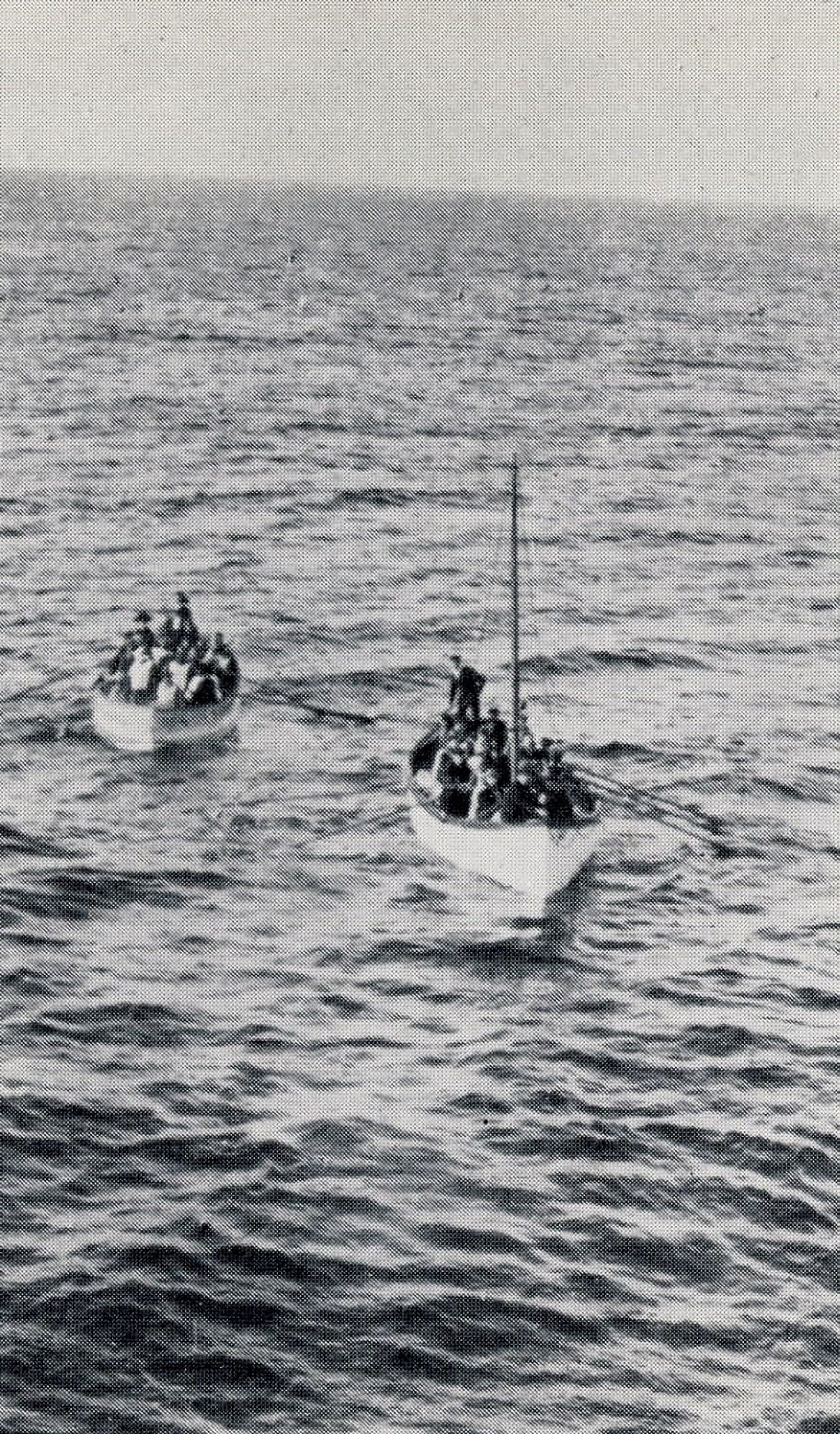 Photo The Truth about the Titanic 1913 Lifeboats near the Carpathia Canvas Art -  (24 x 36)