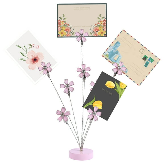 Photo Tree Holder Clip 8 Branch Money Tree Family Tree Gift Card Holder with Clips Picture Frame Holder Stand for Memo Paper Note Wedding Photo Display Office Decor (Cherry Blossom)