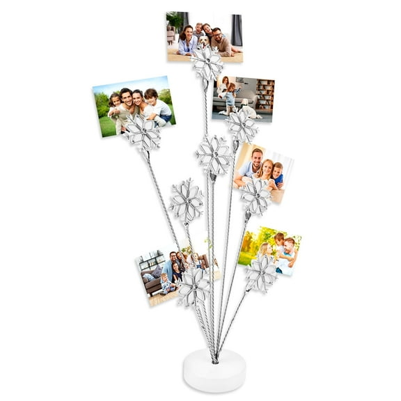 Photo Tree Holder Clip 8 Branch Photo Tree Holder Adjustable Branch Picture Stand with Crocodile Clip for Home