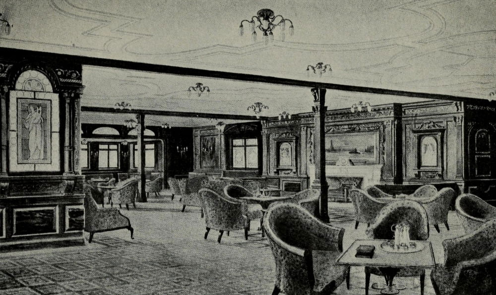 Photo Truth about the Titanic 1913 First Class smoking room Canvas Art -  (24 x 36)