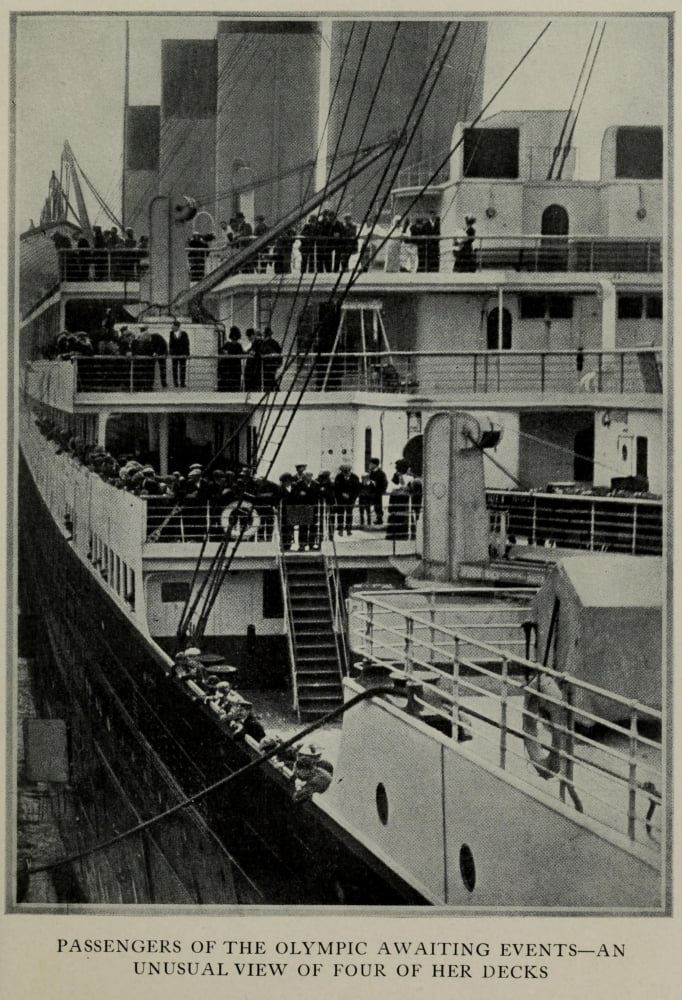 Photo Truth about the Titanic 1913 Four Decks of the Olympic Canvas Art - (18 x 24)