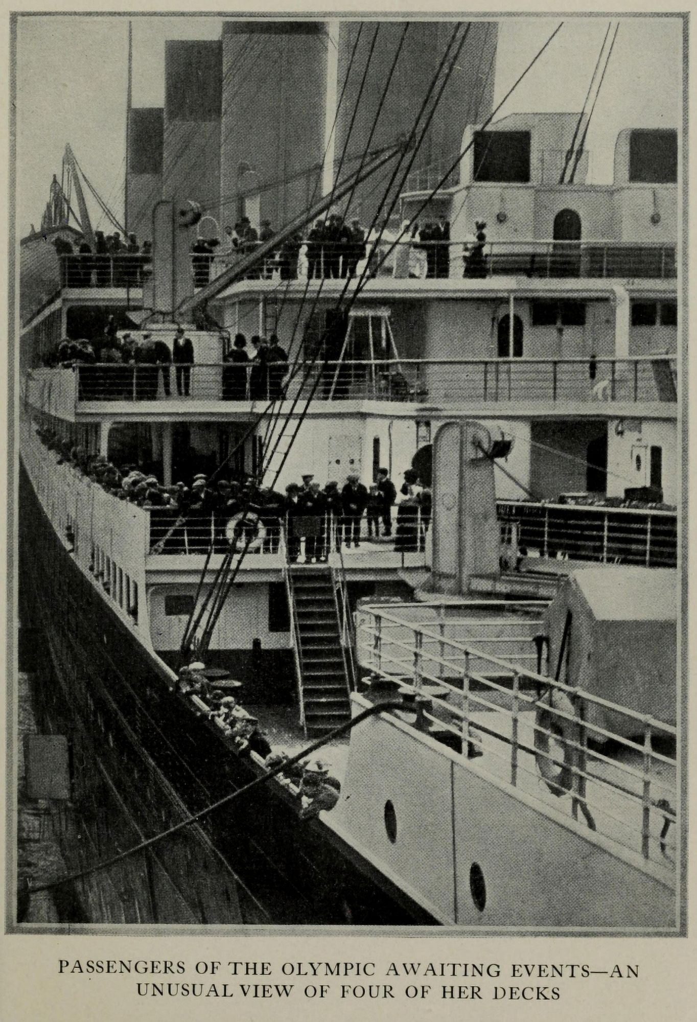 Photo Truth about the Titanic 1913 Four Decks of the Olympic Canvas Art - (24 x 36)