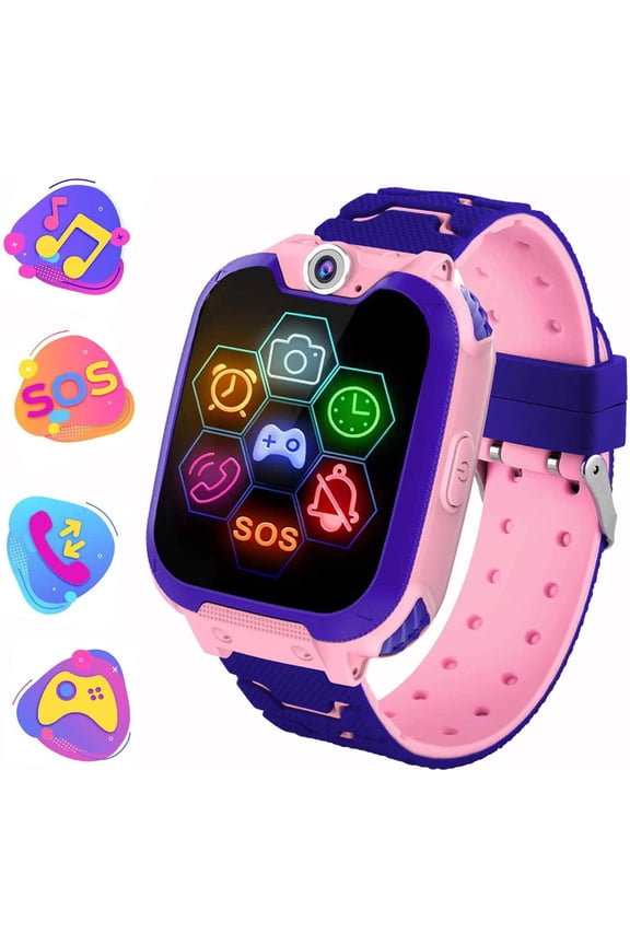 Photo game touch screen children's smart watch with music player, SOS, camera, alarm clock