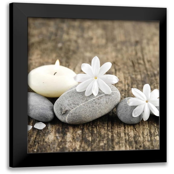 PhotoINC Studio 12x12 Black Modern Framed Museum Art Print Titled - Zen Pebbles
