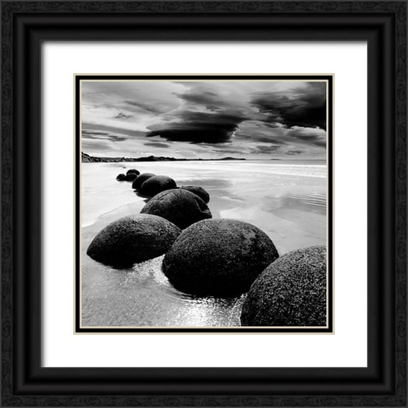 PhotoINC Studio 12x12 Black Ornate Wood Framed with Double Matting Museum Art Print Titled - Enigmatic Shore
