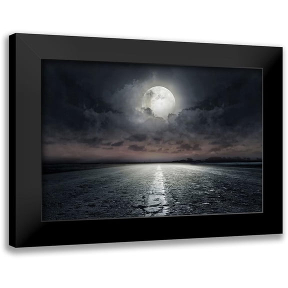 PhotoINC Studio 14x11 Black Modern Framed Museum Art Print Titled - Moon