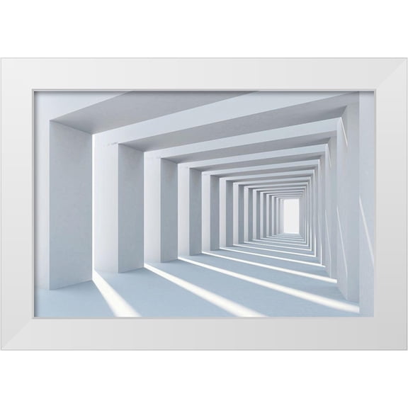 PhotoINC Studio 14x11 White Modern Wood Framed Museum Art Print Titled - Cube