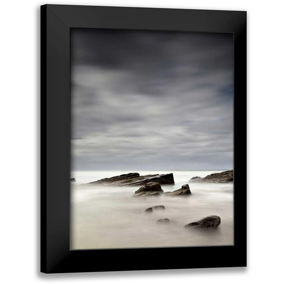 PhotoINC Studio 15x18 Black Modern Framed Museum Art Print Titled - Rocks in Mist