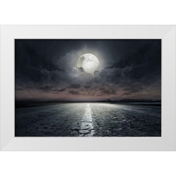 PhotoINC Studio 18x13 White Modern Wood Framed Museum Art Print Titled - Moon