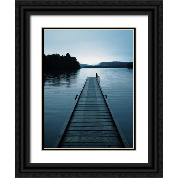 PhotoINC Studio 19x24 Black Ornate Wood Framed with Double Matting Museum Art Print Titled - Dock 3