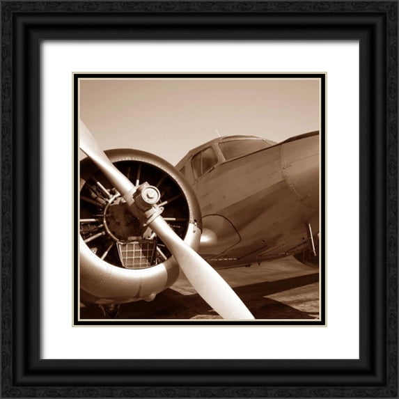 PhotoINC Studio 20x20 Black Ornate Wood Framed with Double Matting Museum Art Print Titled - Aviation 3