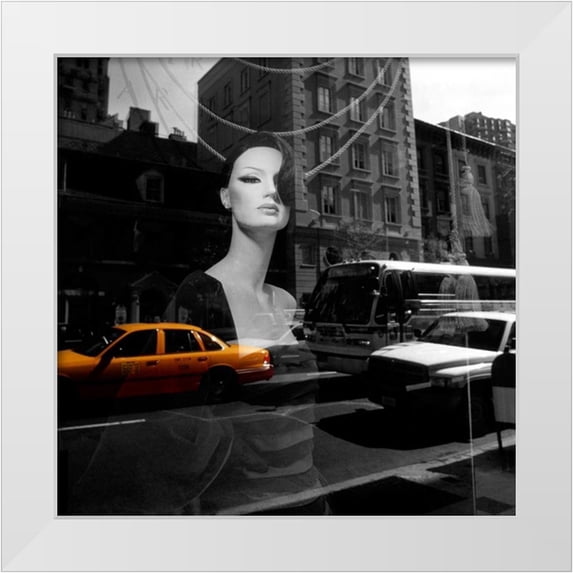 PhotoINC Studio 20x20 White Modern Wood Framed Museum Art Print Titled - Urban Reflection