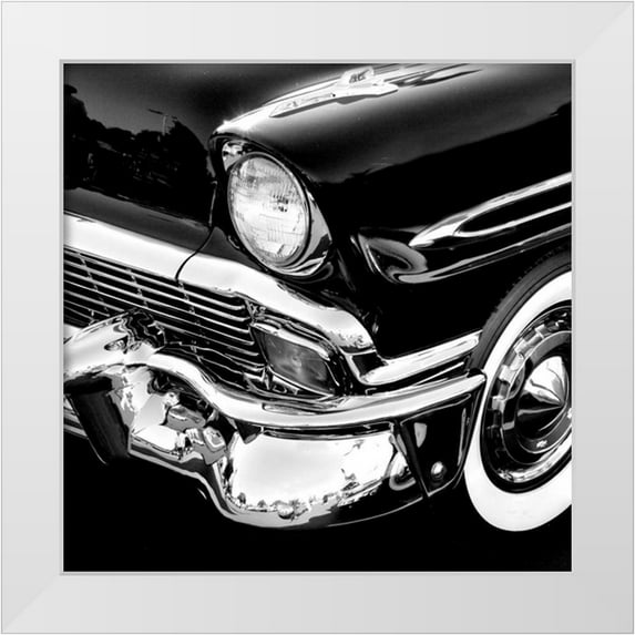 PhotoINC Studio 26x26 White Modern Wood Framed Museum Art Print Titled - Vintage Car