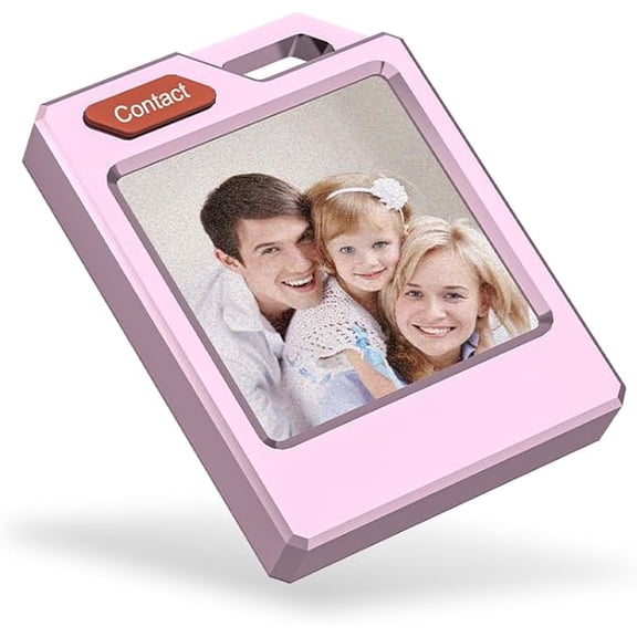 PhotoTag Smart Bluetooth Tracker with Color E-Ink Screen, Keychain & Luggage Tag, Works with Apple Find My & Google Find My Device (Android), Loud Alarm to Find Items Fast, Unique Tech Gift