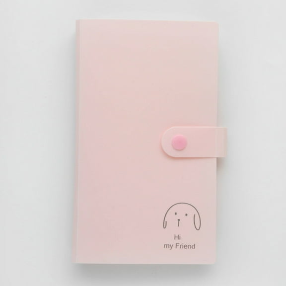 Photocard Binder, PVC Photocard Holder Book, Clear Photo Card Holder Album Portable Photocard Album Book Kpop Collect Book, Double Size Display (Pink)