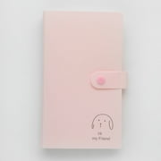 Photocard Binder, PVC Photocard Holder Book, Clear Photo Card Holder Album Portable Photocard Album Book Kpop Collect Book, Double Size Display Pink